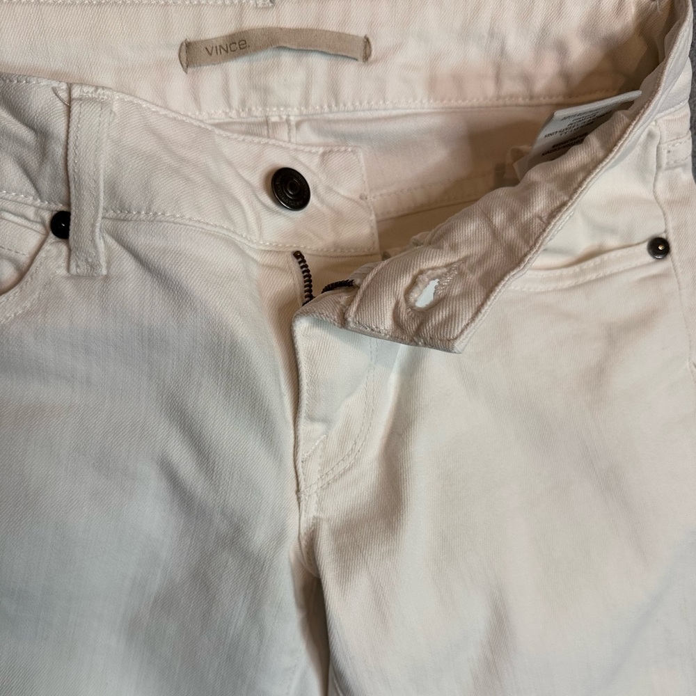Vince White Tall Skinny Flare Leg Jeans Sz 24 x 36”Inseam - Picture 7 of 13